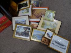 Quantity of framed pictures and prints