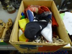 Box of vintage and later British and world flags