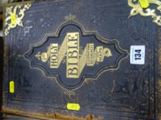 Antique Bible with brass clasps and mounts