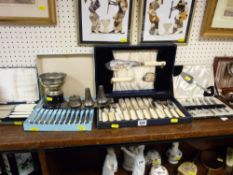Parcel of cased cutlery and other electroplate items