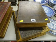 Welsh Family Bible with gilt metal mounts and clasps and a Victorian leather bound English example