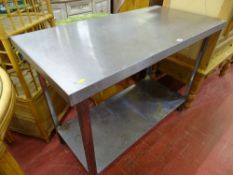 Two tier stainless steel kitchen workbench