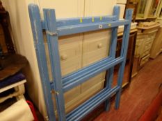 Pair of blue painted vintage clothes horses