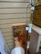 Brass and onyx effect standard lamp and plinth E/T