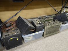 Collection of vintage electronic military equipment including two no. 8 panels power distribution