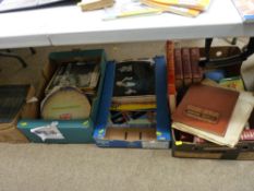 Quantity of vintage books, LP records including novelty England World Cup record