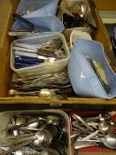 Large quantity of EP and stainless steel and cutlery etc