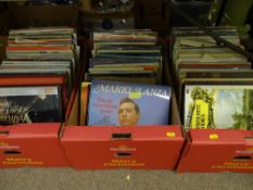 Three boxes of LP records, mainly classical, compilation and box sets