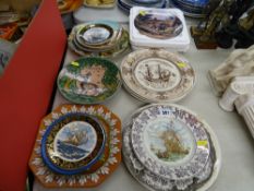 Quantity of ship and other decorative wall plates