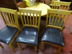 Modern extending dining table and four chairs