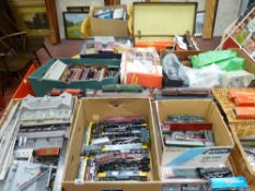 Very large parcel of Hornby and Triang model railway including layout, engines, stock, carriages and