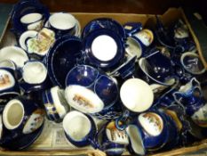 Large parcel of cobalt blue Welsh Lady china