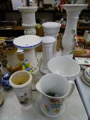 Parcel of pedestals and jardinieres etc