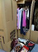 Box of vintage lady's clothing including labels by Addini, Papaya, Phool, mainly in sizes 14/16