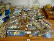 Collection of ships in bottles