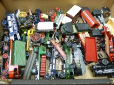 Box containing predominantly steam related diecast vehicles, Corgi etc with associated boxes