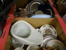 Two mixed boxes of dinner and tableware