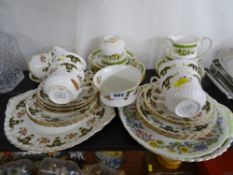 Shelley china sandwich plate, a Royal Stafford 'Dovedale' part teaset with a black and floral