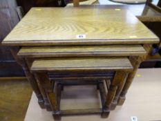 Oak nest of three tables