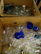 Two boxes of mixed drinking glassware