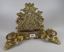 Decorative brass desk stand