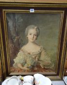 A framed print on canvas of a Georgian lady