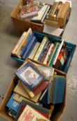 Two crates & five boxes of various mainly hardback books, reference, cooking, collecting etc