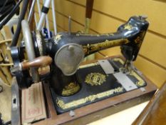A cased Singer sewing machine