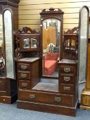 An Edwardian mahogany mirrored dressing table