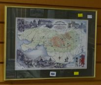 Framed print Gordon's map of the South Wales coal field