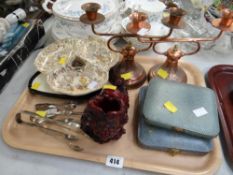 Boxed teaspoons & cake forks, sugar nips etc