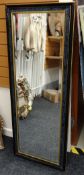 A modern blue gilt & marble effect framed hall mirror