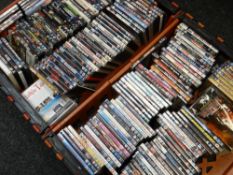 Two crates of DVDs