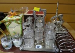 Parcel of china & EPNS including cruet set, toast rack etc
