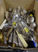 Box of various loose flatware