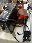 A vintage Canon cased video camera & tripod stand etc
