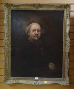 Impressive reproduction oil on canvas depicting portrait of REMBRANDT