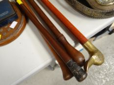 Four walking canes