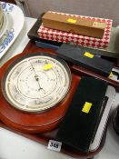 Modern wall barometer, boxed flatware etc