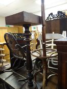 Parcel of furniture to include bentwood coat hanger & stick stand, bentwood rocker, two painted