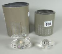 Two boxed Swarovski crystal ornaments