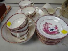 A Sunderland lustre Jack the Sailor patterned part-teaset