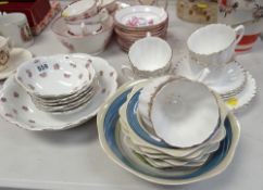 Parcel of various patterned bone china teaware