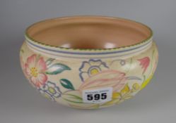 An early Poole daffodil & flower decorated bowl