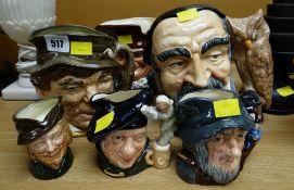 Collection of Royal Doulton Toby Jugs including Merlin, Old Charlie, Tam O'Shanter etc