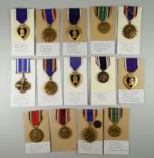 A collection of WWII period United States Army air force medals concerned with the air war over