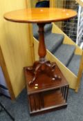 A reproduction mahogany oval top occasional table together with a reproduction mahogany magazine