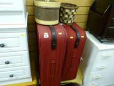 Vintage vanity case, other items of luggage, magazine table etc