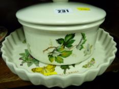 Portmeirion flan dish and a lidded bowl