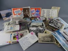 Crate of vintage postcards and ephemera